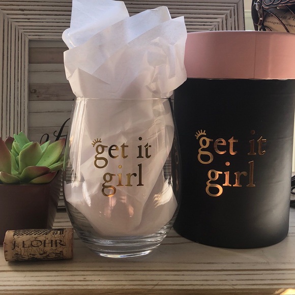 Stemless wine 🍷 glass “get it girl” NEW - Picture 3 of 3